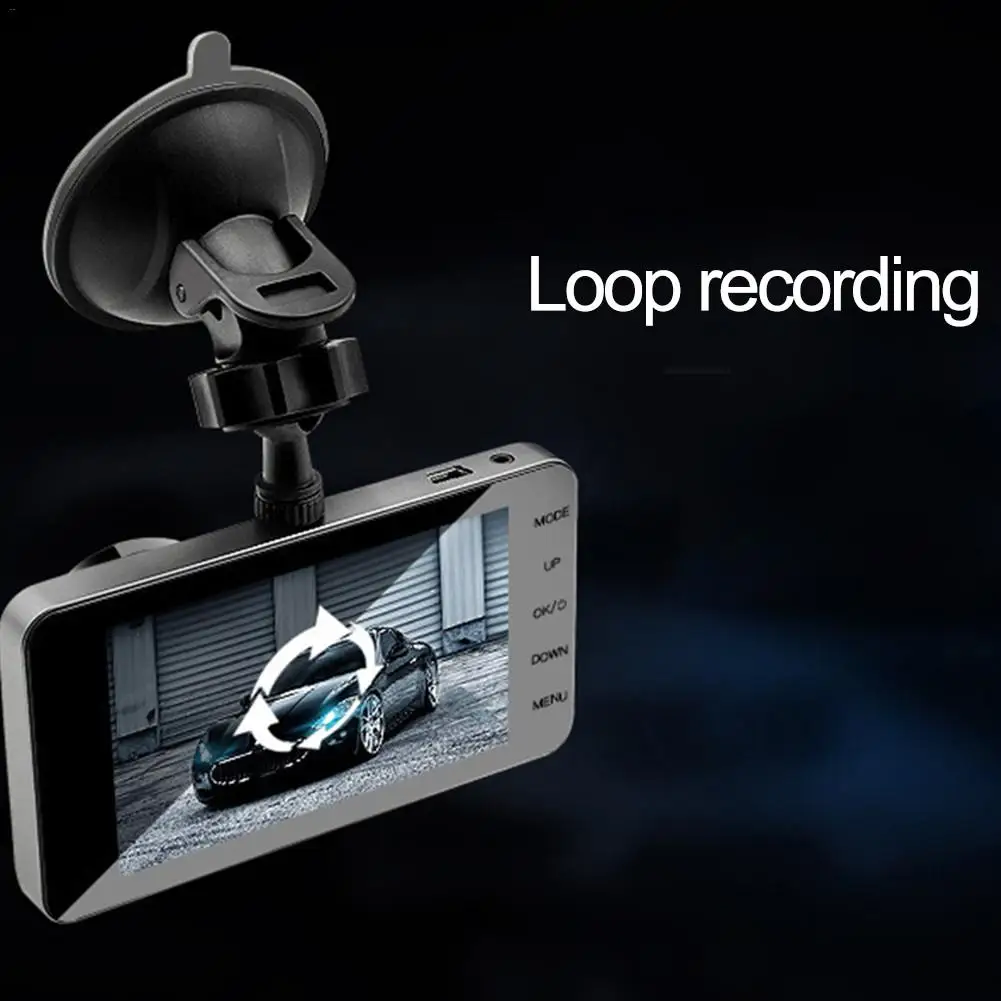  4 zoll HD Dual Objektiv Bild 1080 P Versteckte Weitwinkel Fahren Recorder Dash Cam Dual Objektiv Au