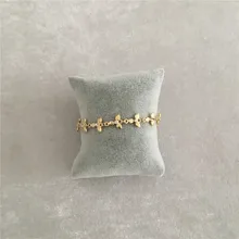 Милый прекрасный трехлистный с прозрачным камнем двусторонний браслет для женщин, девочек, мам