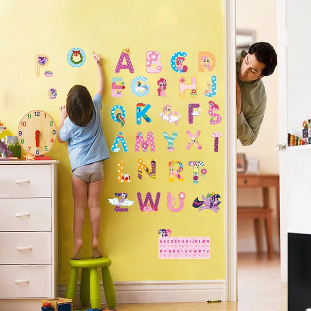 Cartoon Wall Stickers For Kids Rooms Alphabet Letters Decals Nursery Room Decor Mural Art Home Gift In From Cartoon Wall Stickers For Kids Rooms Alphabet Letters Decals Nursery Room Decor Mural Art Home