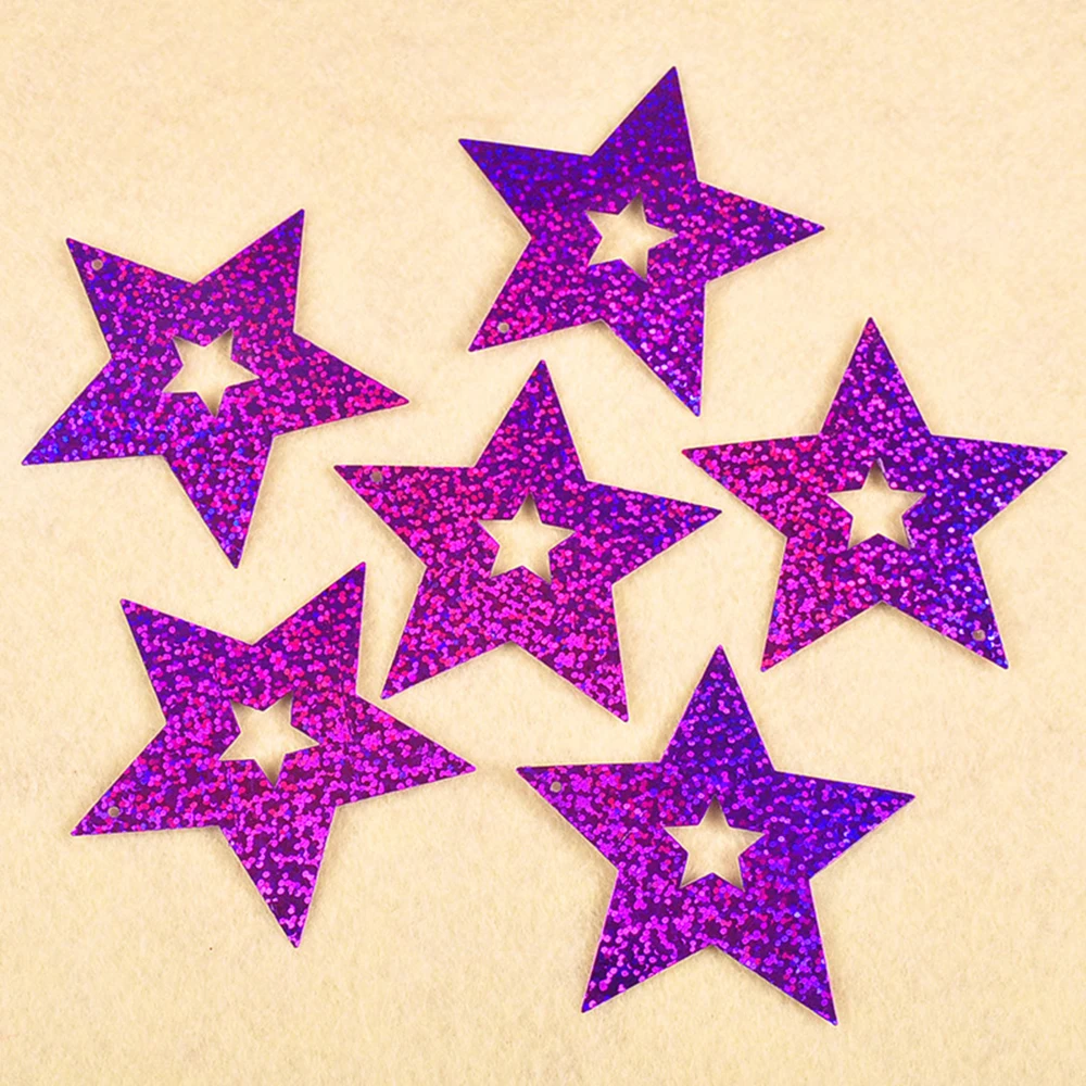 100 шт блестящая пятиконечная звезда бумажные карты подвеска в виде шара пентаграмма Блестящая лента свадебные шары Декор вечерние принадлежности