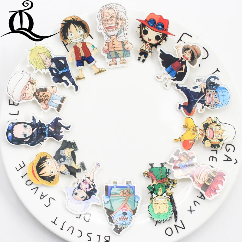

Fashion One piece Shirt Cute Cartoon brooch Acrylic cartoon Badge Pins Bag Packbag Decoration Painting Peoples Brooch Broch,Z34