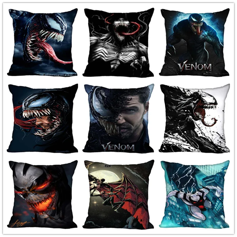 

Custom Marvel Venom Square Pillowcase Custom Zippered Bedroom Home Pillow Cover Case 1pcs custom 40x40cm
