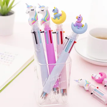 

1pcs Pink Unicorn Cat Claw Ballpoint Pen 6 Color Multi-function Novelty Pens 0.5mm Creative Marker Pen Escolar Papelaria