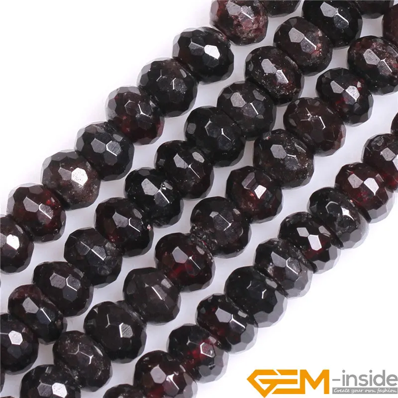 

Faceted Natural Red Garnet Rondelle Spacer Beads DIY Loose Beads For Jewelry Making Strand 15 Inch Free Shipping