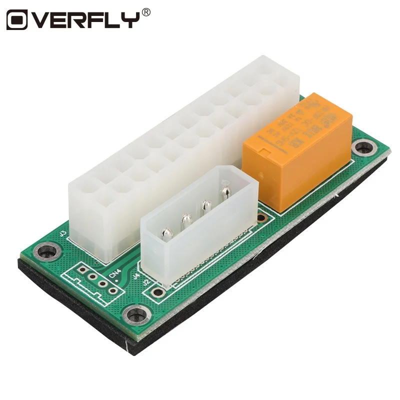 

Overfly Power Supply for ATX 24Pin to Molex 4Pin Sync Synchronous Starter Extender Card Dual PSU Adapter for BTC Miner Mining