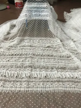 

5yd/lot JIANXI.C-52819 embroidered Net Lace top Quality French tulle mesh Lace Fabric for party dress