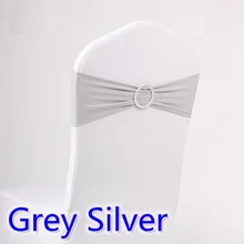 Серебристо-серый Цвет ленты из спандекса на Стулья Свадебные Председатель sash с алмазными стразами и пряжкой лайкра стрейч ленты для свадебных стульев