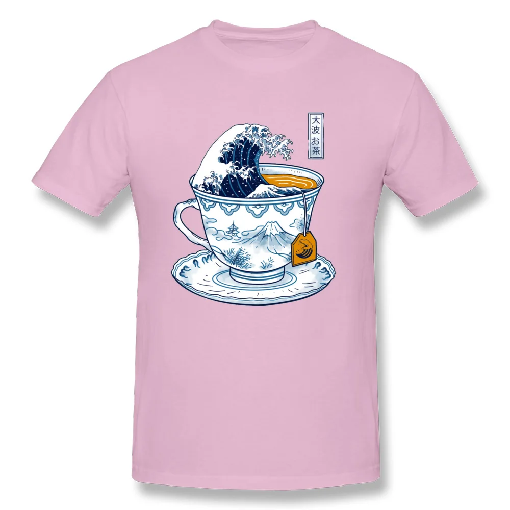 190628The Great Kanagawa Short Sleeve Tops & Tees Father Day O Neck Cotton Fabric Men Tshirts Casual Sweatshirts Dominant 190628The Great Kanagawa pink