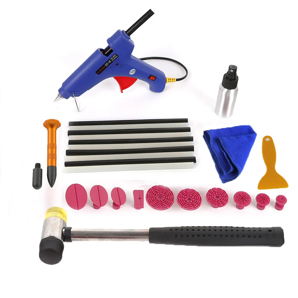 WHDZ Paintless Dent Remover Kit Rubber Hammer Hot Melt Glue Sticks Big