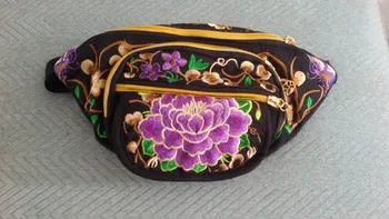 

New Women Flower Embroidered Shopping waist bags!Hot embroidered Vintage Lady embroidery Waist Packs Versatile Waist holder gift