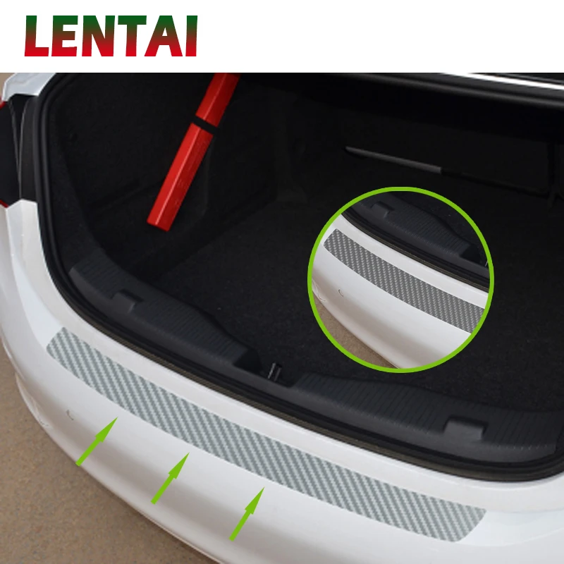 

LENTAI Trunk Carbon Fiber Strip Anti-Kicked Scratch Protection Stickers For Audi a3 a4 b6 b8 b7 b5 a6 Volkswagen VW Polo Golf 4