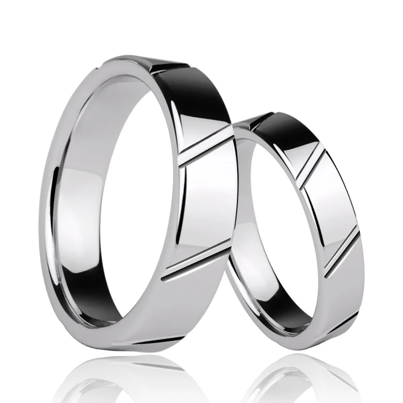 Aliexpress Com Buy His And Hers Wedding Ring Sets Mirror Polished