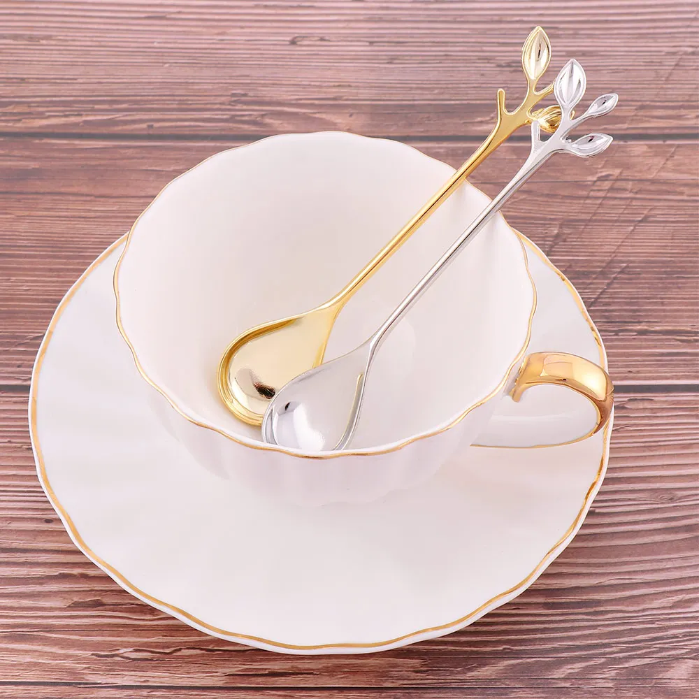 

Hot New 1 PCS Creative Exquisite Ice Cream Scoop Mini Dessert Spoon Flatware Branch Shape Royal Style Coffee Spoon Tableware