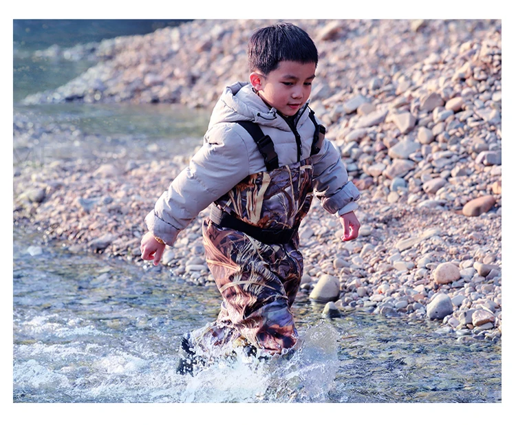 NEYGU/Детские Водонепроницаемые болотные штаны с зимними ботинками, дышащие детские болотные штаны для рыбалки и водных игр, От 3 до 10 лет