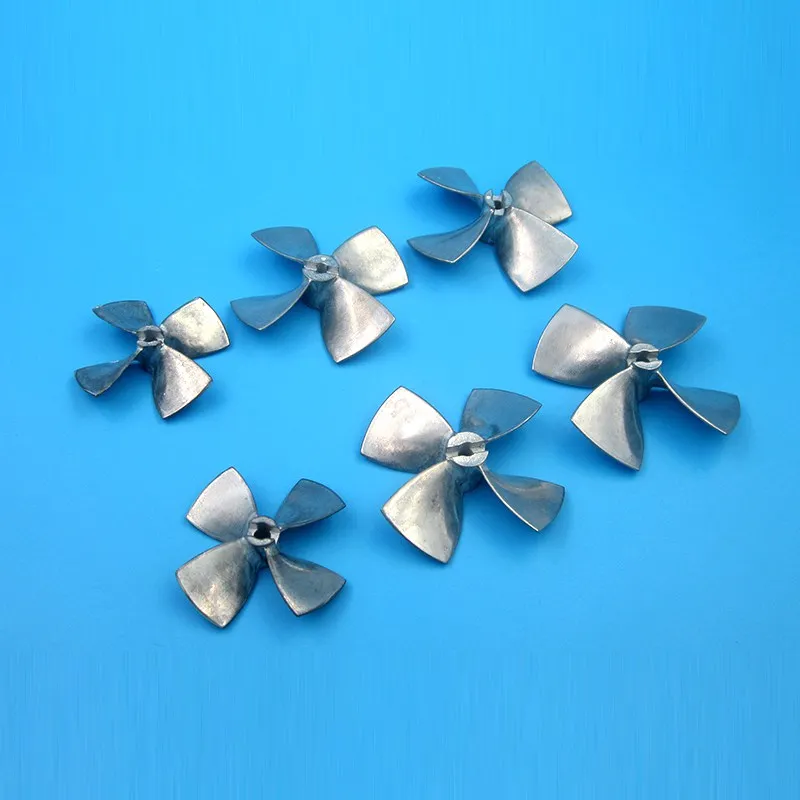 RC boats metal CW CCW propeller 4-blade 4.0mm shaft size 44/55/60mm outer diameter die-cast zinc alloy prop for fishing baits
