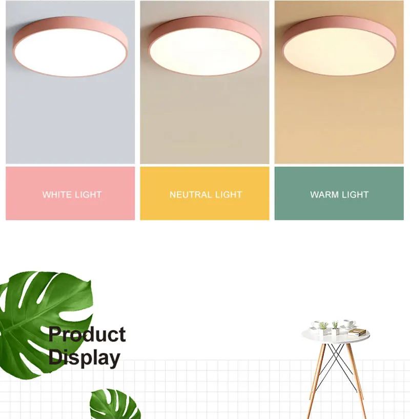 Modern Minimalist Ultra-thin 5CM LED Ceiling Lamp Multicolor Art LED Ceiling Light for Living Room Children's Room Coffee Shop (9)