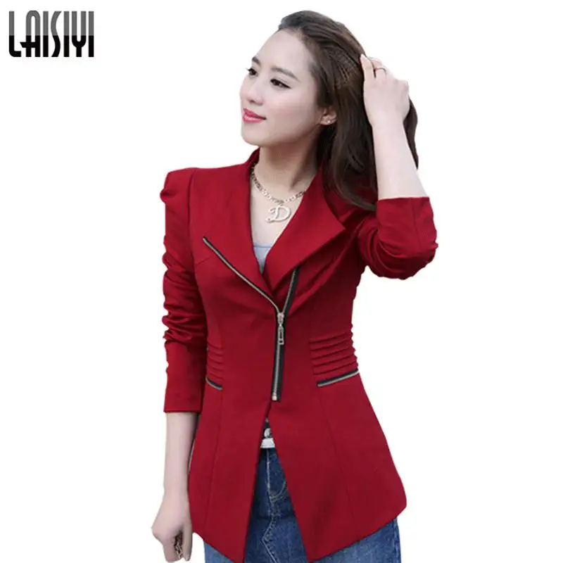 LAISIYI Free Shipping Zipper Slim Business Women Blazer