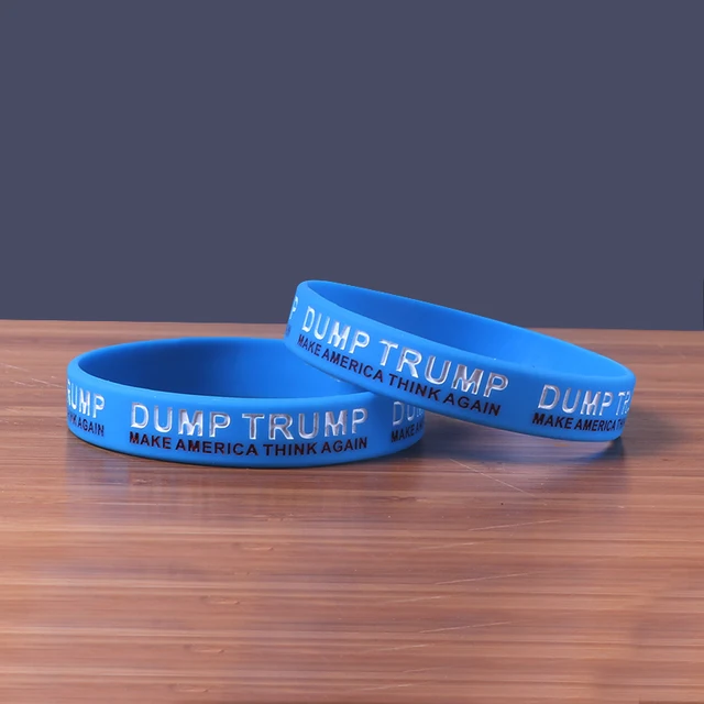 2017 New Dump Trump Silicone Bracelets Make America Think Again 2017 New Dump Trump Silicone Bracelets Make America Think Again Against President Bands 50pcs