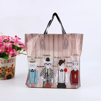 

50 Pcs Party Gift shopping plastic Packaging Wedding Gift Candy Cookies Bags Packaging Jewelry Bag with Handle