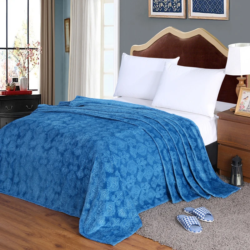 Pure coral fleece Blanket Throws soft winter flat Bedsheet sofa bedding