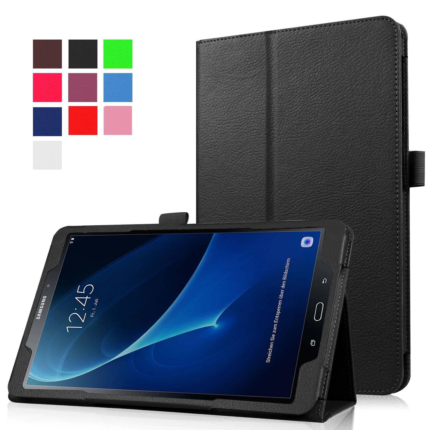 Для Samsung Galaxy Tab A A6 10,1 T580 T585 T580N SM-T580 чехол из искусственной кожи Магнитный чехол с подставкой Чехол Funda + Защитная пленка на экран + подставка