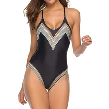 Одна деталь Для Женщин Принтом комбинезон купальник на бретельках купальный костюм ванный комплект Монокини пуш-ап бикини с подкладками FFE5