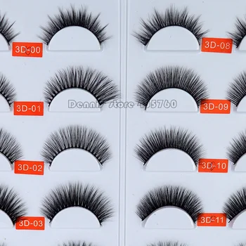 

1 Pair 3D Multi Layers Natural Black Mink Hair False Eyelashes Makeup Fake Eye Lashes Beauty DIY Salon Tip 00-11#