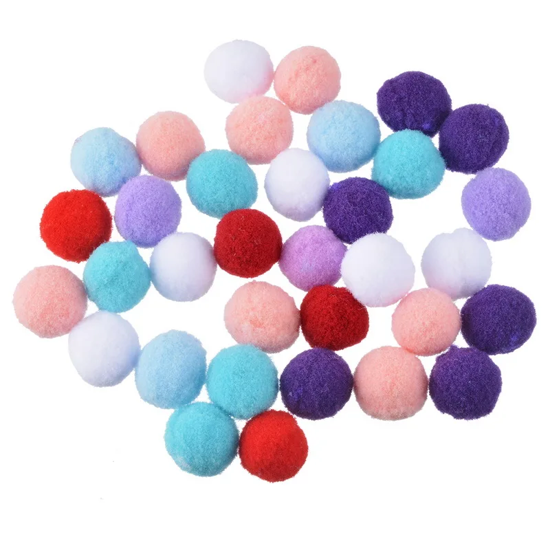 

Urijk 100PCs Round Pom Poms Fur Balls Home DIY Crafts Pompom For Kids Birthday Party Wedding Decoration Mixed Color 1.5cm