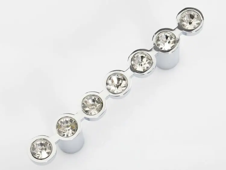 UNILOCKS K9 Crystal Glass Chrome Cabinet Cupboard Door Knob R6024-64(C.C.:64mm, Longth:110)