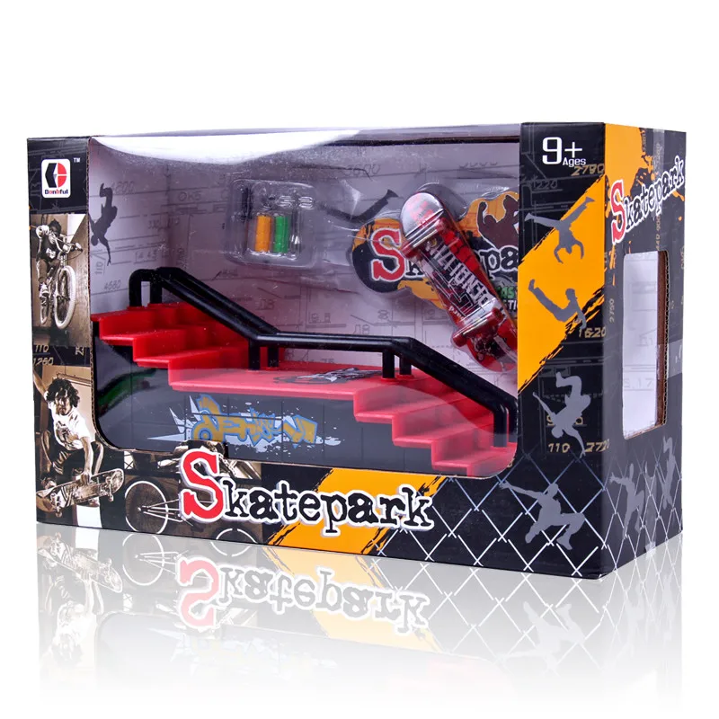 Finger Skateboard Park Fingerboard Ramps Mini Board Toy Skate Kids Deck Ramp Set