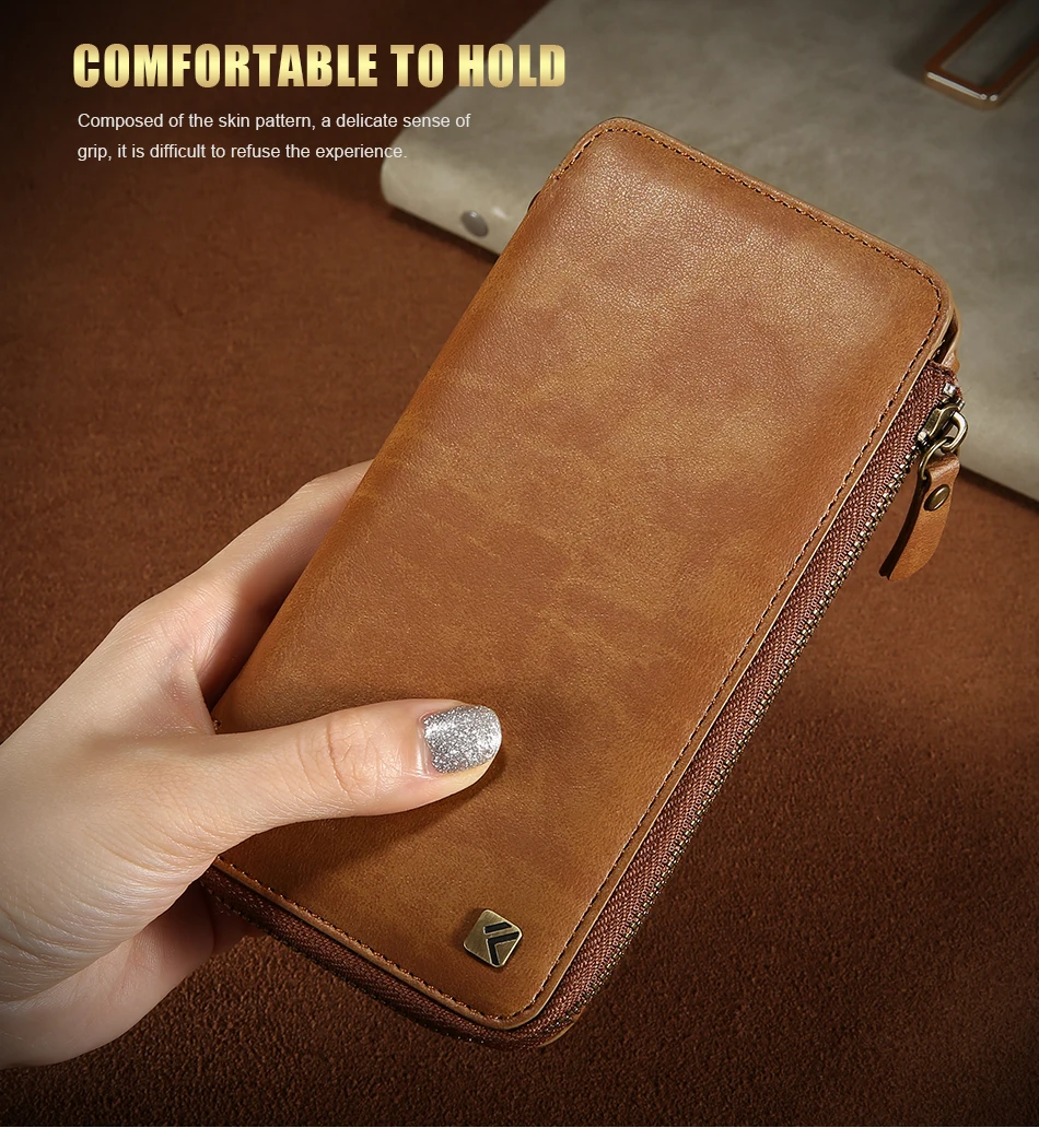 PU Wallet Case For iPhone 6 6S 7 Plus Leather Cover Zipper Handbag (13)
