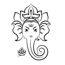 Sacred Ganesha Hindu God Art Wall Sticker Headboard Vinyl Removable Home Decorative Hollow Out Wallpaper Living Room
