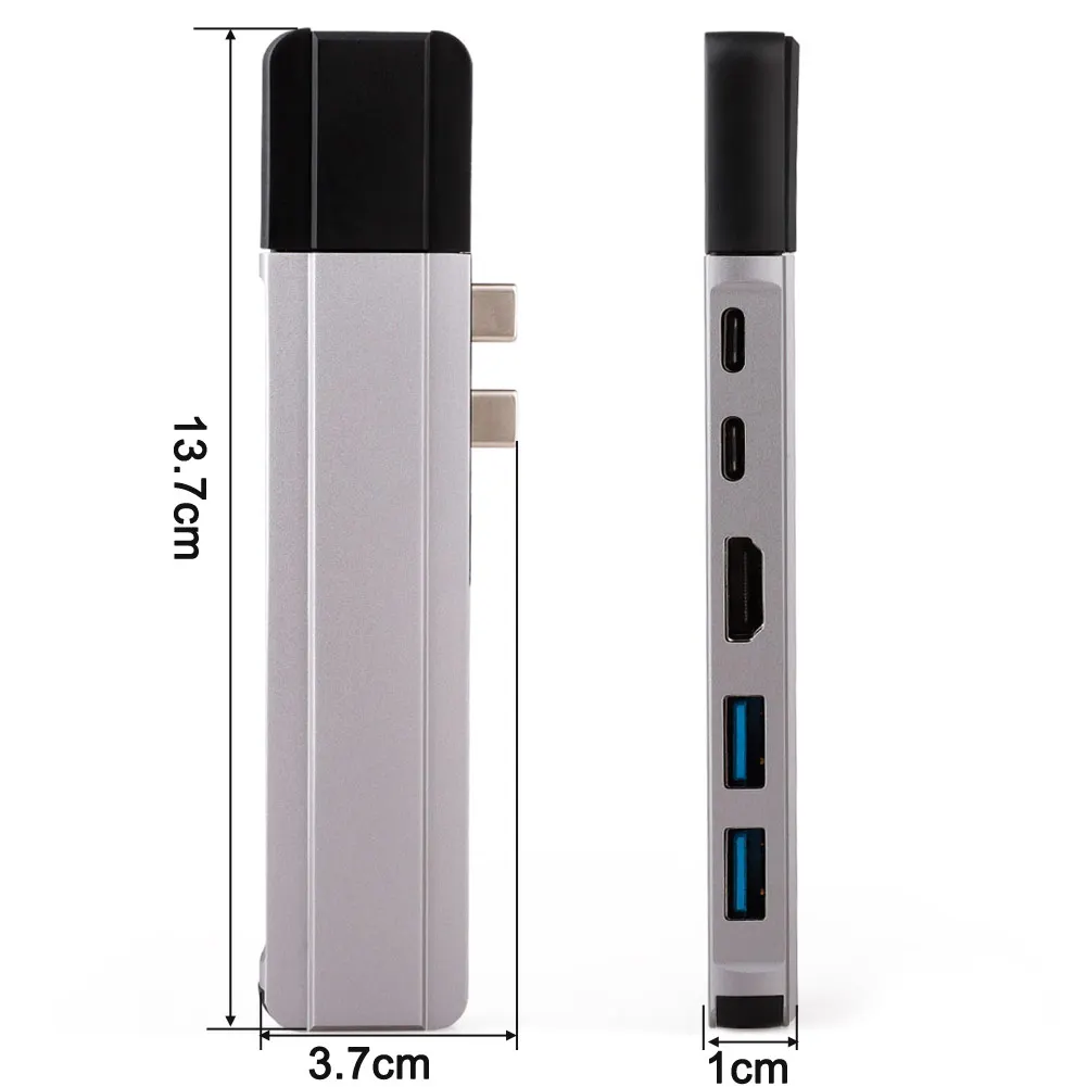 Сдвоенный USB C концентратор к HDMI 4K с TF считыватель SD карт слот концентратор адаптер для MacBook Pro/Air новое поступление