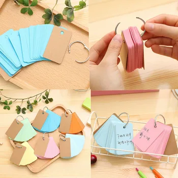 

100 Pages Empty Page Blank Kraft Paper Notepad Word Study Card Portable Memo Pad Loose Leaf Notes DIY Notepad