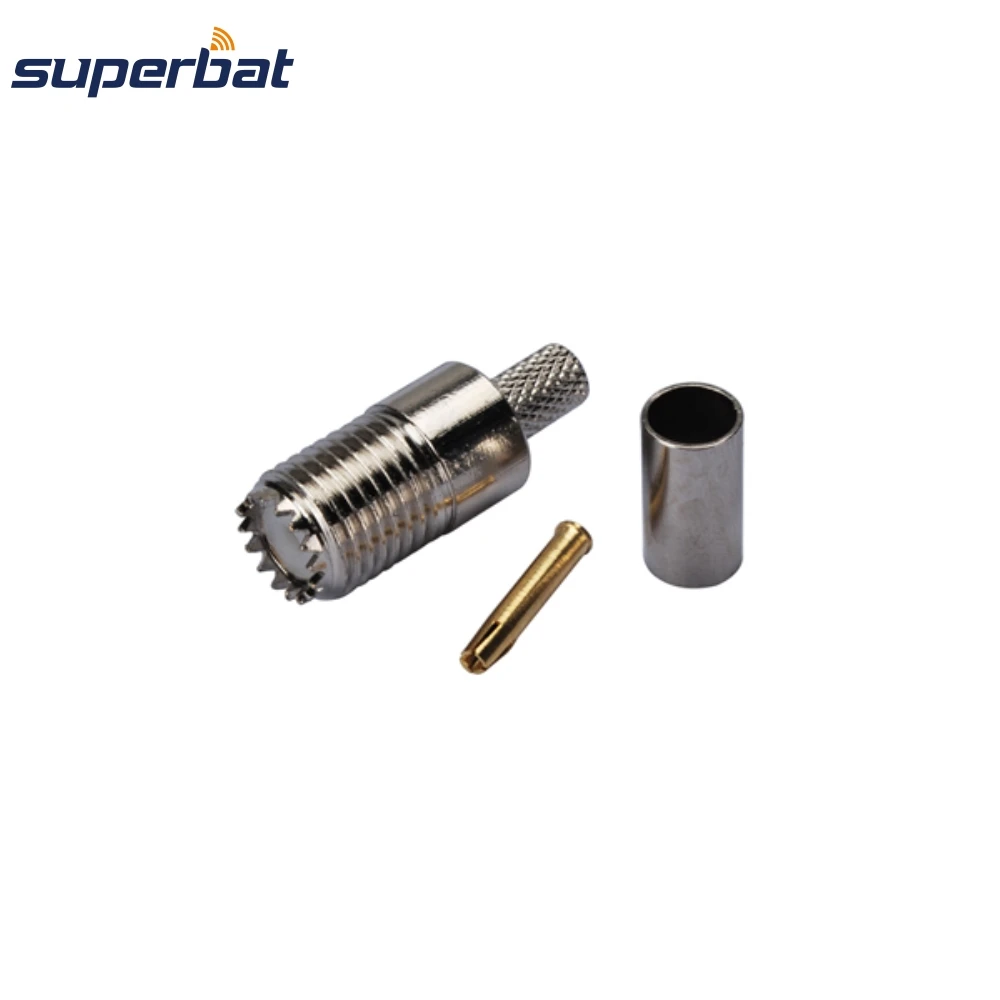 Superbat 10pcs Mini-UHF Crimp Female RF Coaxial Connector for RG58 RG400 RG142 LMR195 Cable - Coaxial Connectors