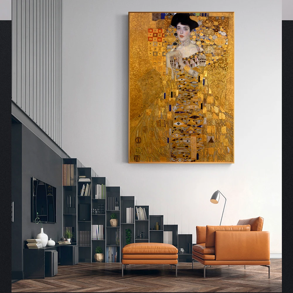 Портрет Adele Bloch Canvas настенные картины Gustav Klimt Kiss репродукции Холст принты для