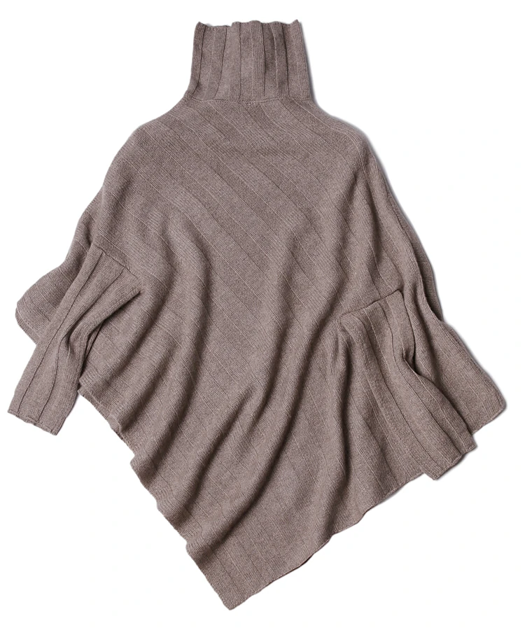 

100%goat cashmere thick knit women fashion pullover style scarf pashmina poncho cloak turtle neck one size