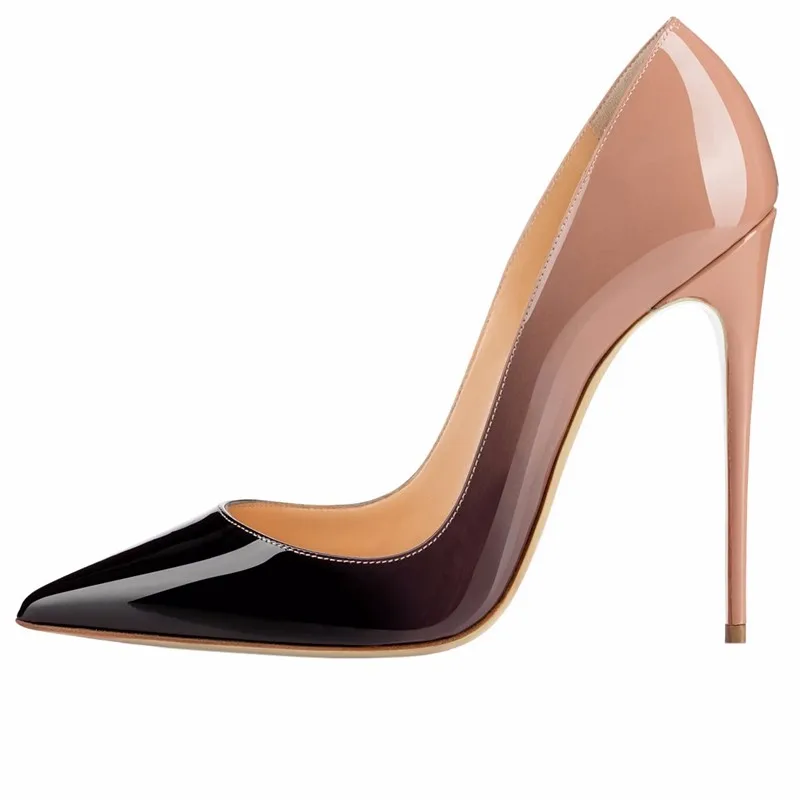 Woman High Heel Pumps Office Nude Shoes 2018 Pointed Toe Patent Leather Women Wedding Shoes Bride 12CM Women Stiletto Gladiators