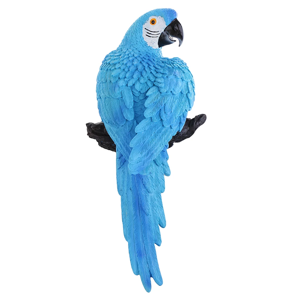 Realistic Parrot Sculpture Figure for Home Garden Outdoor Indoor Decor Resin