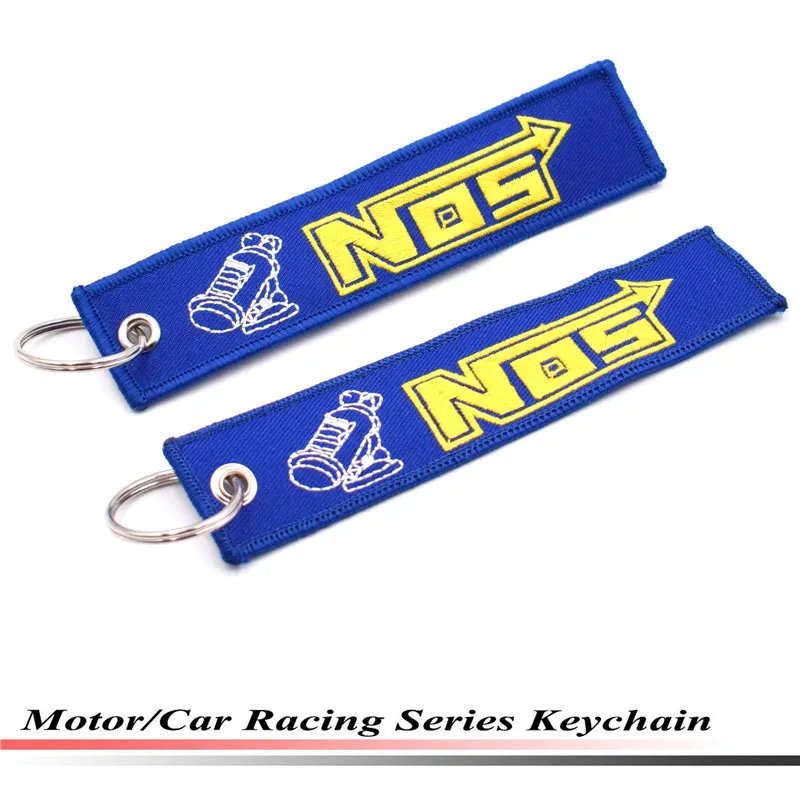 

10pcs JDM Style NOS Key Ring Embroidery Keychain Luggage Tag for Motorcycles and Cars Key Tag Racing Key Chain