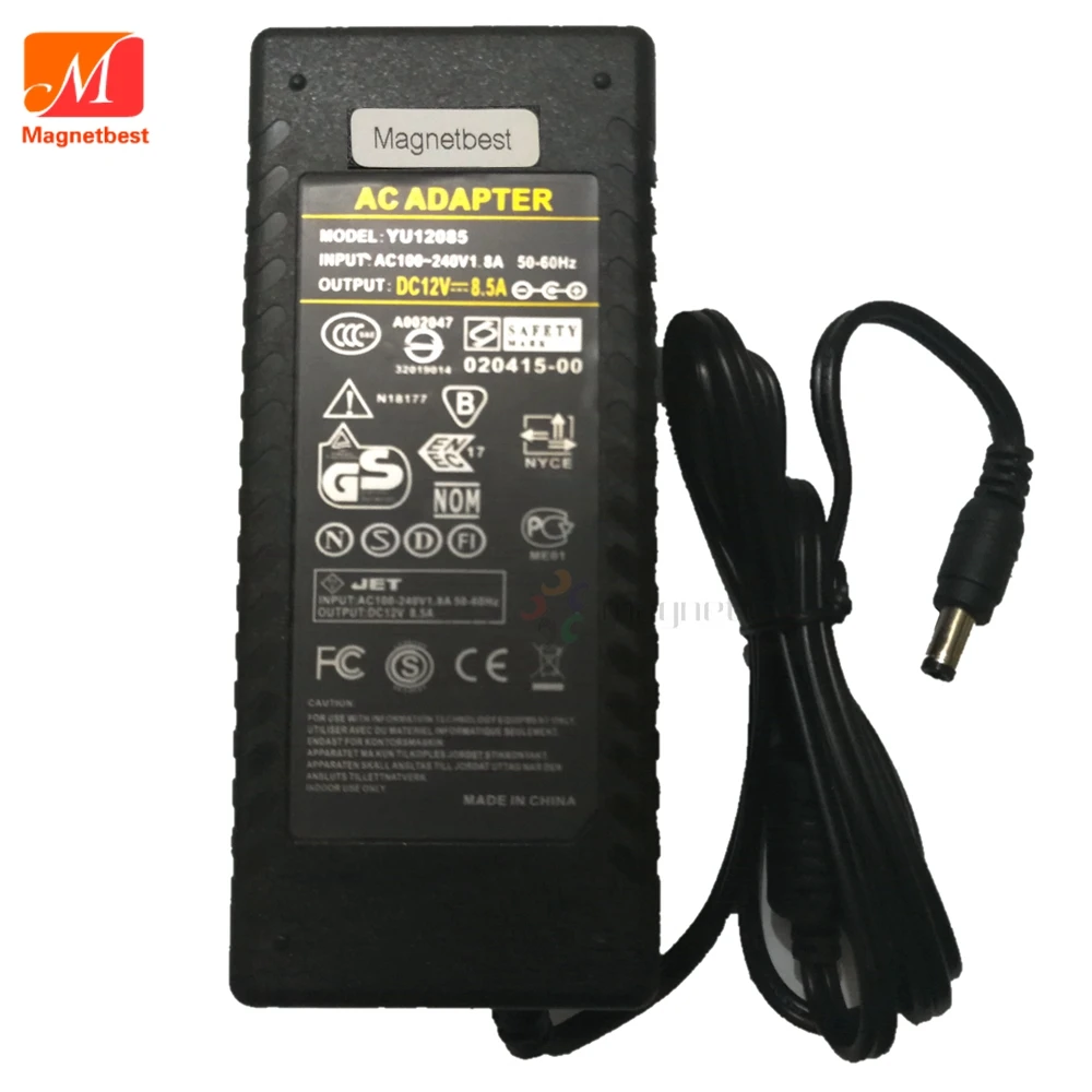 12 В 8.5A AC DC адаптер зарядное устройство DC 5,5*2,1 или 5,5*2,5 мм 12V8. 5A 102 Вт ЖК-монитор светодиодные полосы переключатель питания