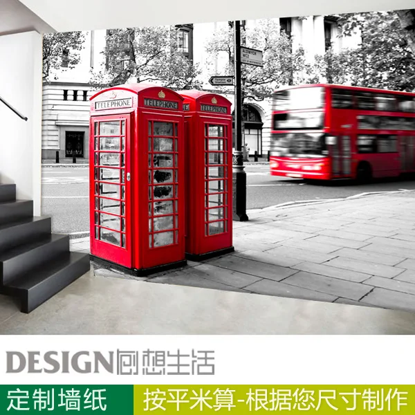 Otobus Telefon Kulubesi Siyah Ve Beyaz Modern Duvar Kagidi Arka Plan Duvar Kagidi 3d Uc Boyutlu Duvar Kagidi Mural Wallpaper Wall Paper 3dwall Paper Aliexpress