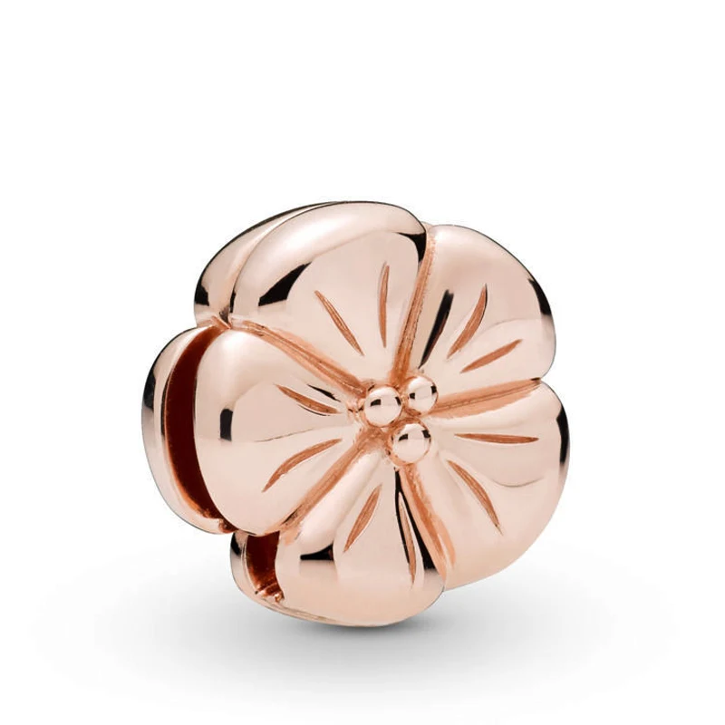 

Free Shipping 925 Sterling Silver Rose Reflexions Classic Flower Clip Charms Fit Original Pandora Bracelet For Women DIY Jewelry