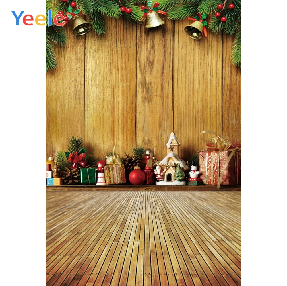 

Yeele Professional Photography Backdrops Wood Board Planks Bell Gift Christmas Matsue Photographic Backgrounds For Photo Studio