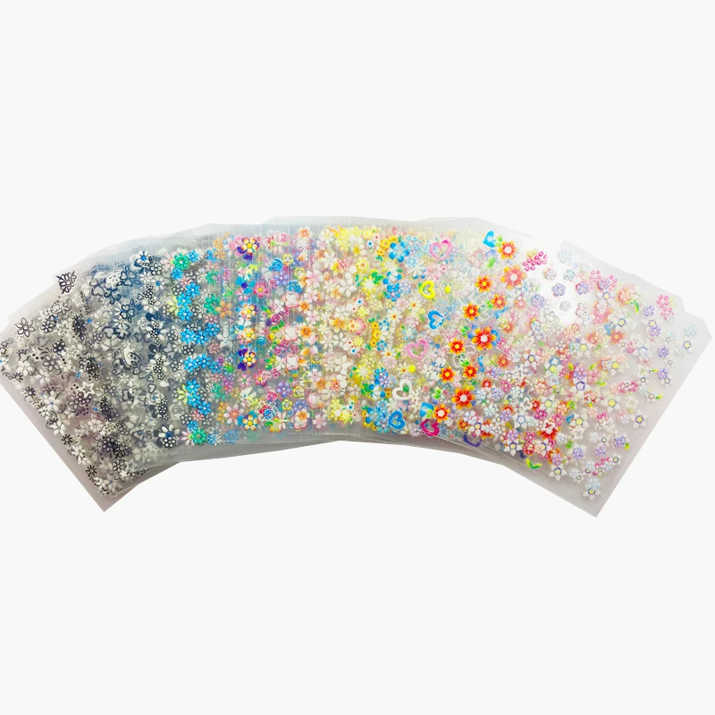 

50Pcs/Lot NOT Repeat Black,White,Colorful Flower Nail Art Designs Random Pattern 3D Self Adhesive Nail Sticker CTLE1,2,3