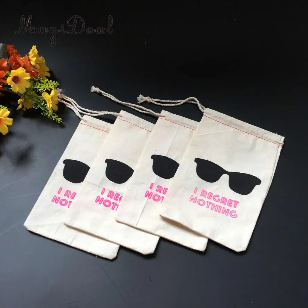 10x I REGRET NOTHING Cotton Muslin Favor Bags Bachelorette Party Hangover Gift Bags First Aid Kit Bags