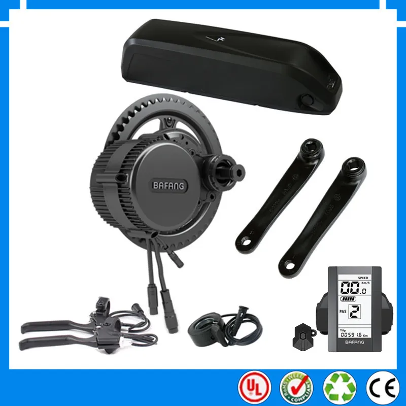 

EU No tax Bafang BBS02B 48V 750W mid drive electric motor kit with 48V 12Ah Li-ion down tube ebike battery