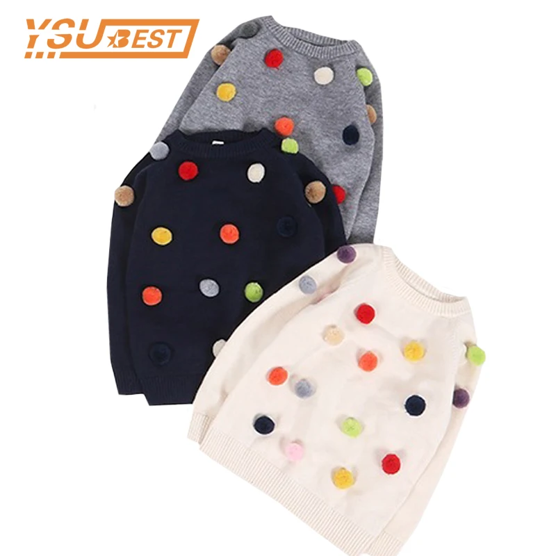 2017 New Sutumn Kids Sweater Colored Balls Baby Knitted Cardigans Fashion Toddler Boys Sweater