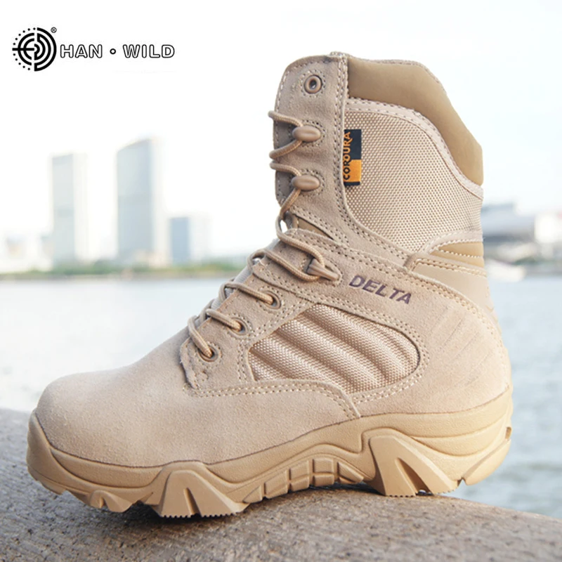 Invierno otoño hombres botas militares calidad Fuerza Especial Táctico desierto combate tobillo barcos ejército trabajo zapatos cuero nieve botas - 1