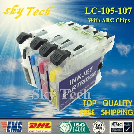 4PK Empty Refillable Cartridge suit for Brother LC105 LC107 ,Suit for J4710DW J4610DW J4510DW